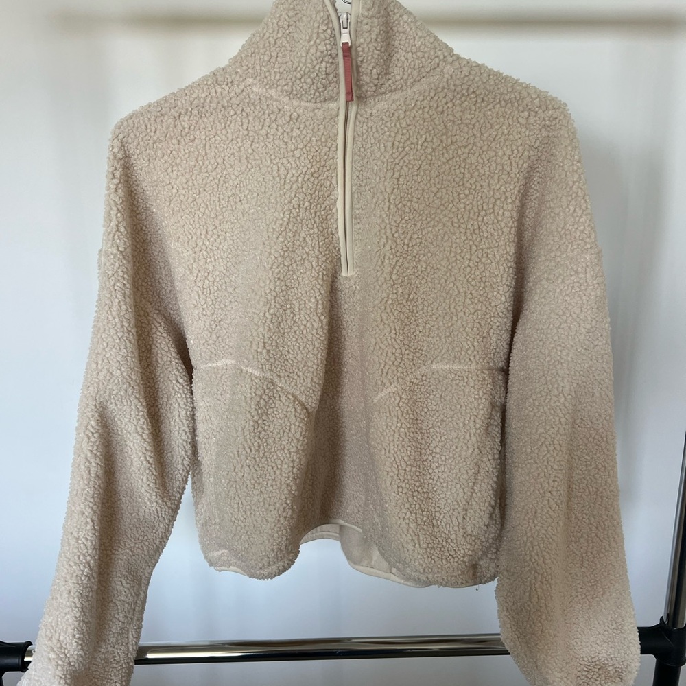 Old Navy Cream Teddy Jacket with Cozy Texture